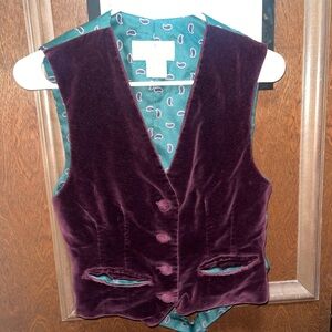 Vintage Deep Purple Velvet Vest UB Portfolio Ladybug Size 6